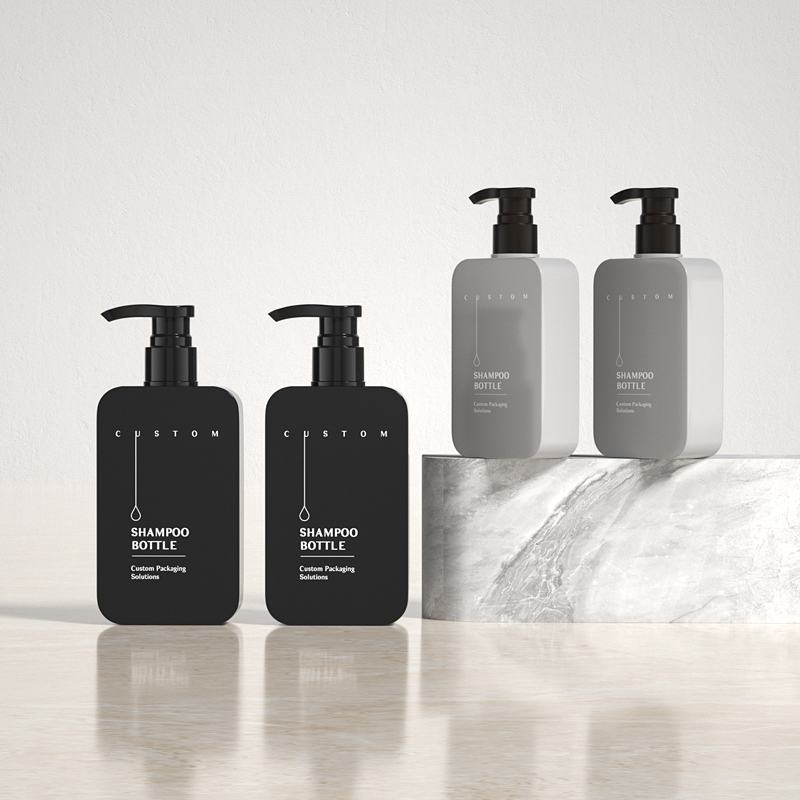 Custom Flat Square 200ml 300ml Flat Square PETG Shampoo Bottle Cosmetic Lotion Plastic Bottle - 图片 3