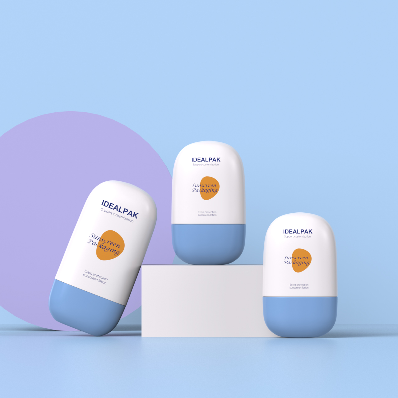 50ml blue sunscreen bottle