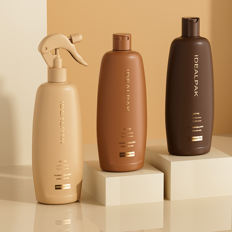 600ml Flat Plastic Shampoo Bottle – Premium PET Packaging for Cosmetics - 图片 2