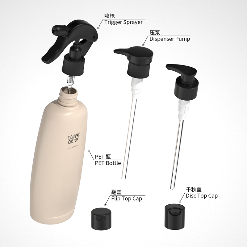 600ml Flat Plastic Shampoo Bottle – Premium PET Packaging for Cosmetics - 图片 6