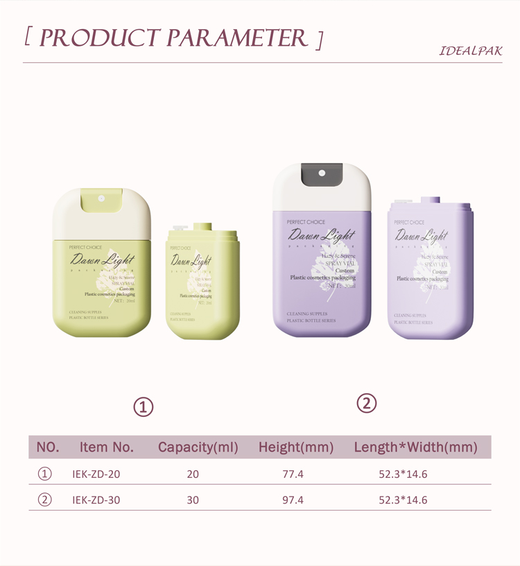 PE Card Style Spray Bottles