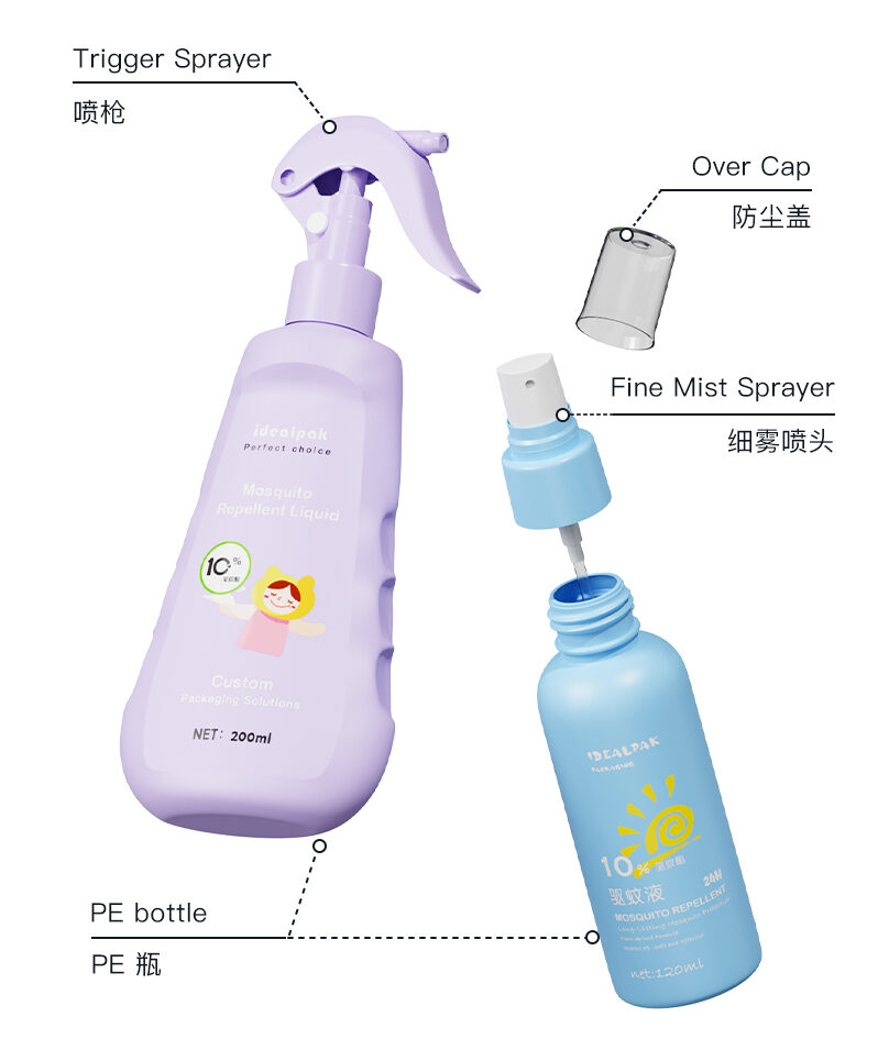 PE Mosquito Repellent Spray Bottles