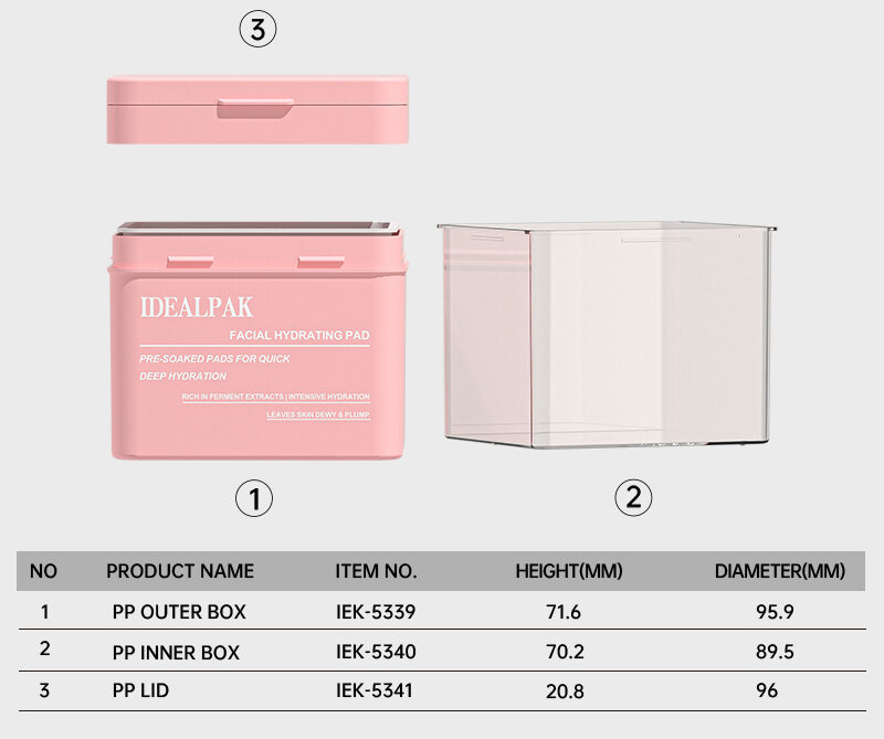 Square PP Jar for Hydrating Pads