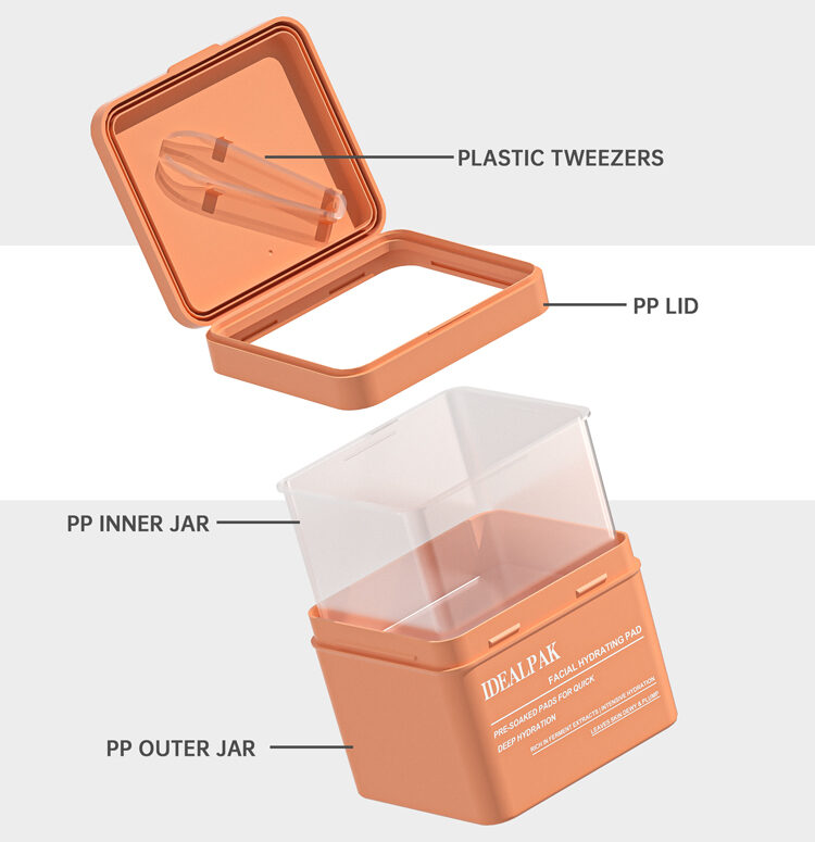 Square PP Jar for Hydrating Pads