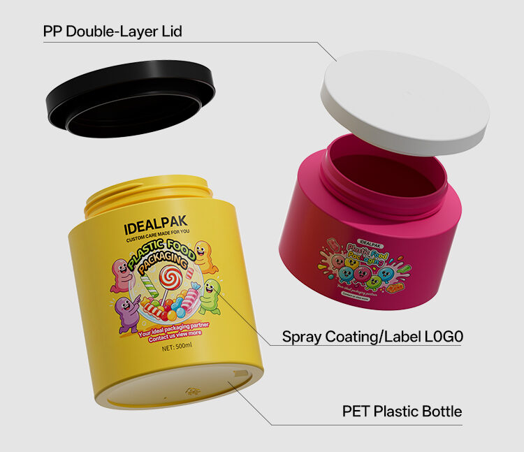 custom PET food packaging jars