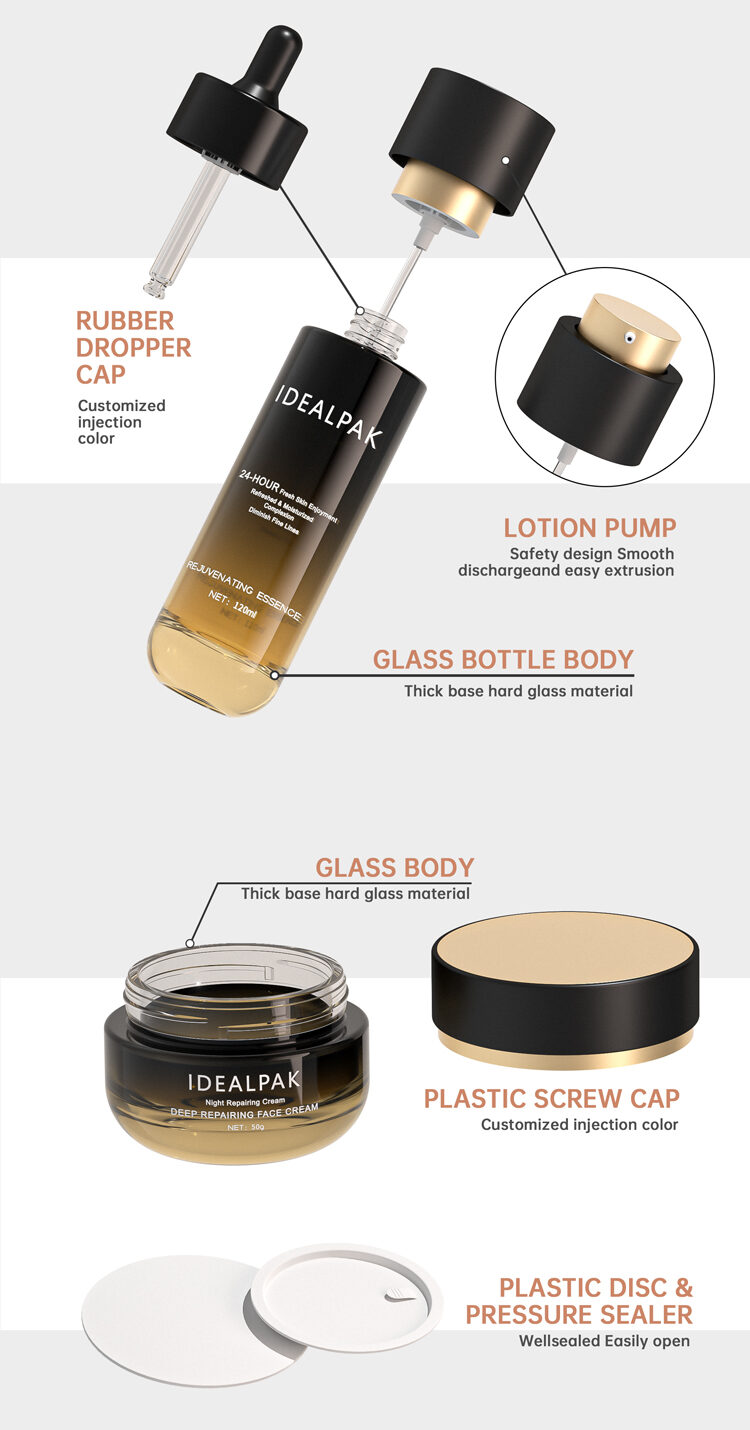 Glass Skincare Bottle Set