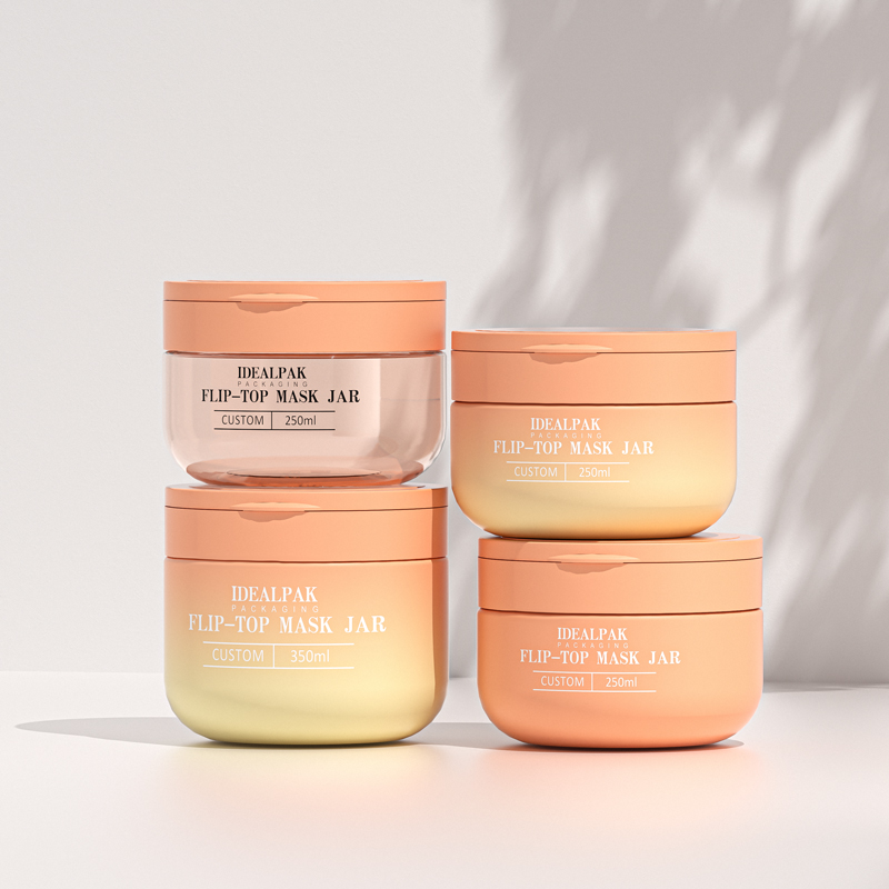 PET flip-top mask jars