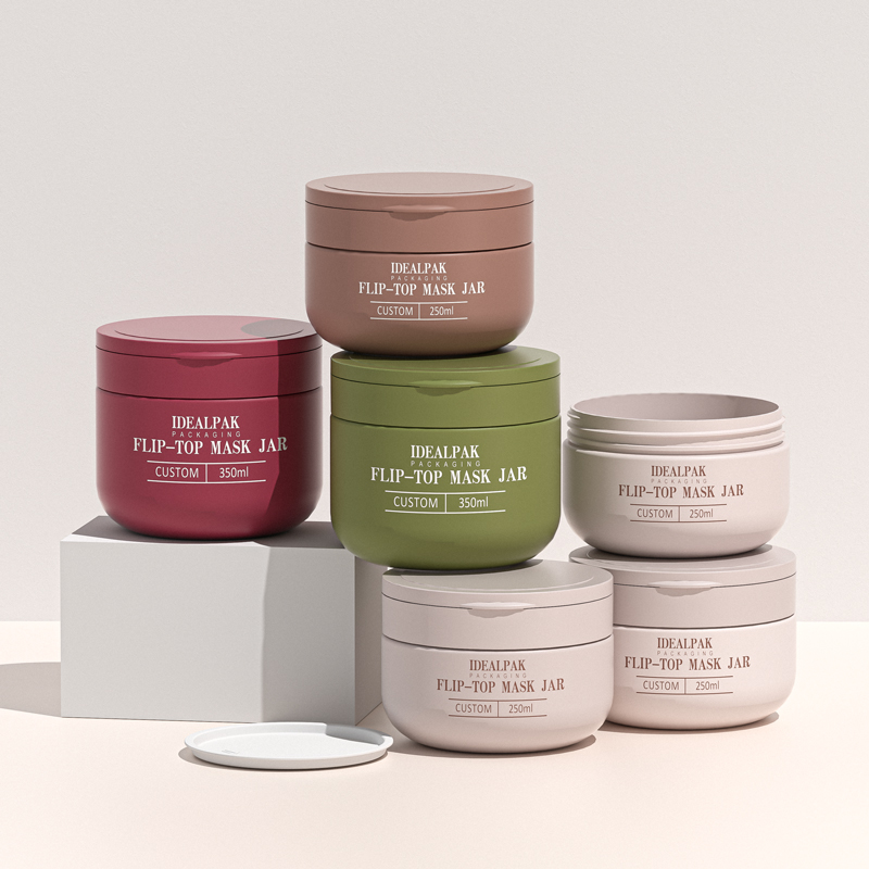 PET flip-top mask jars