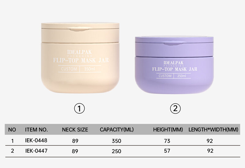 PET flip-top mask jars