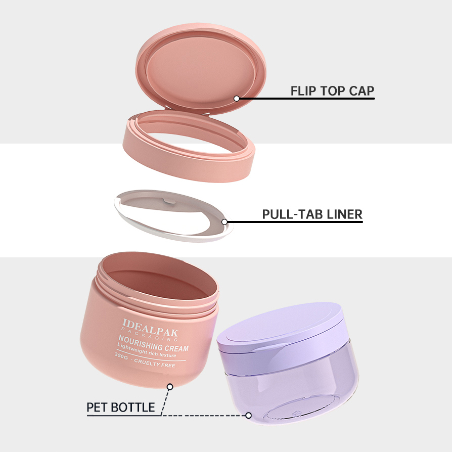 PET flip-top mask jars