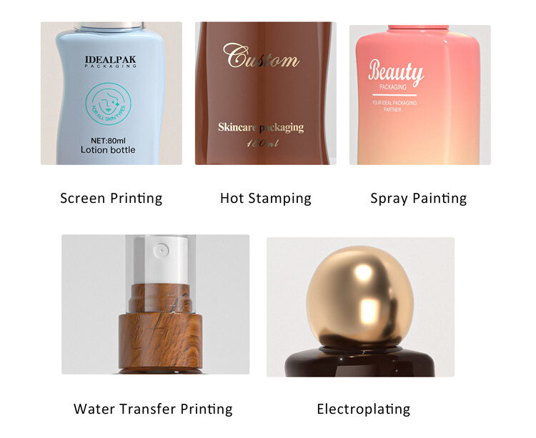 Custom cosmetic packaging bottles