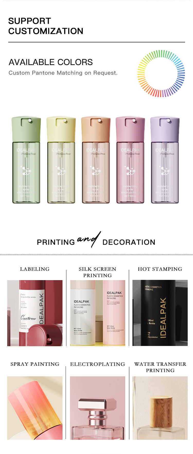 PET plastic spray bottles