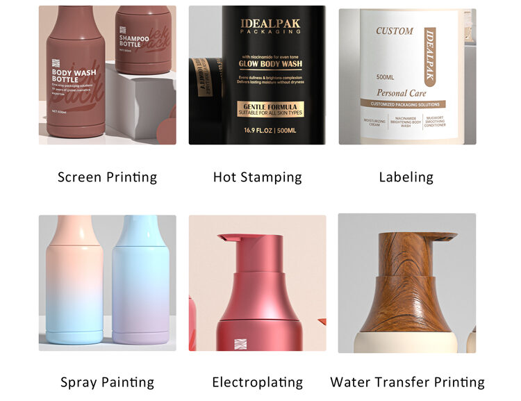 Custom cosmetic packaging bottles supplier
